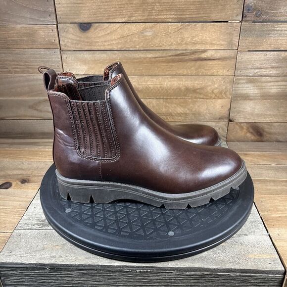 BOC Erin Womens Size 6.5 M Chelsea Bootie Brown Leather Boots Comfort EUC - Picture 1 of 10